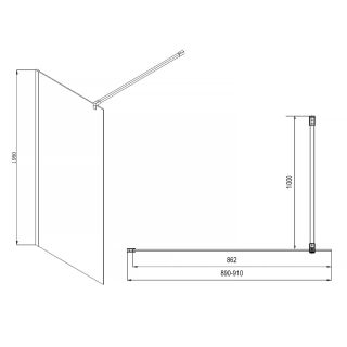 Душевая перегородка Azario CHICAGO AZ-NAR6310 900